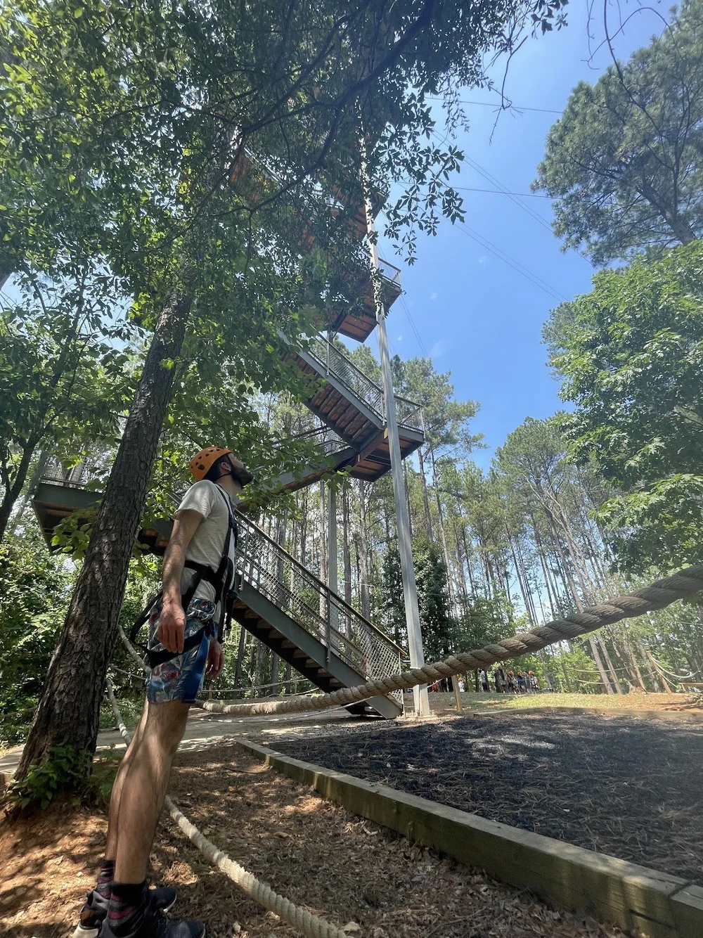 Alex at the base of a tall jump