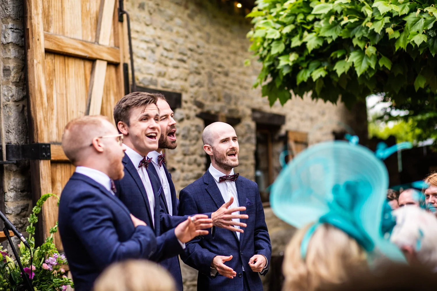 Sound Hypothesis singing at a wedding